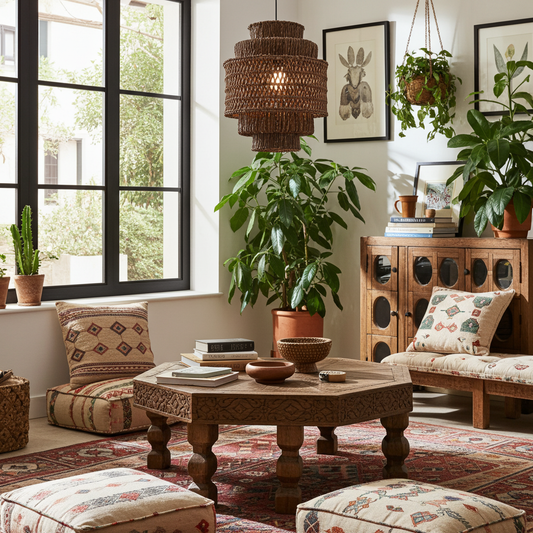 Candeeiro suspenso em folha de bananeira Modelo Ancol