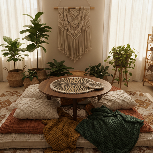 Round Woven Rattan Placemat Model Warakaraket