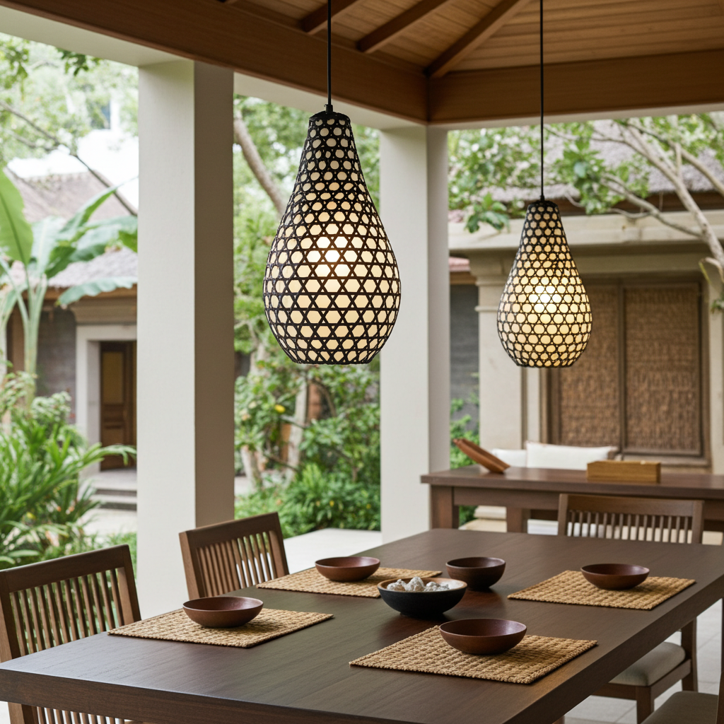 Lámpara de techo con forma de farol. Modelo Bulbul