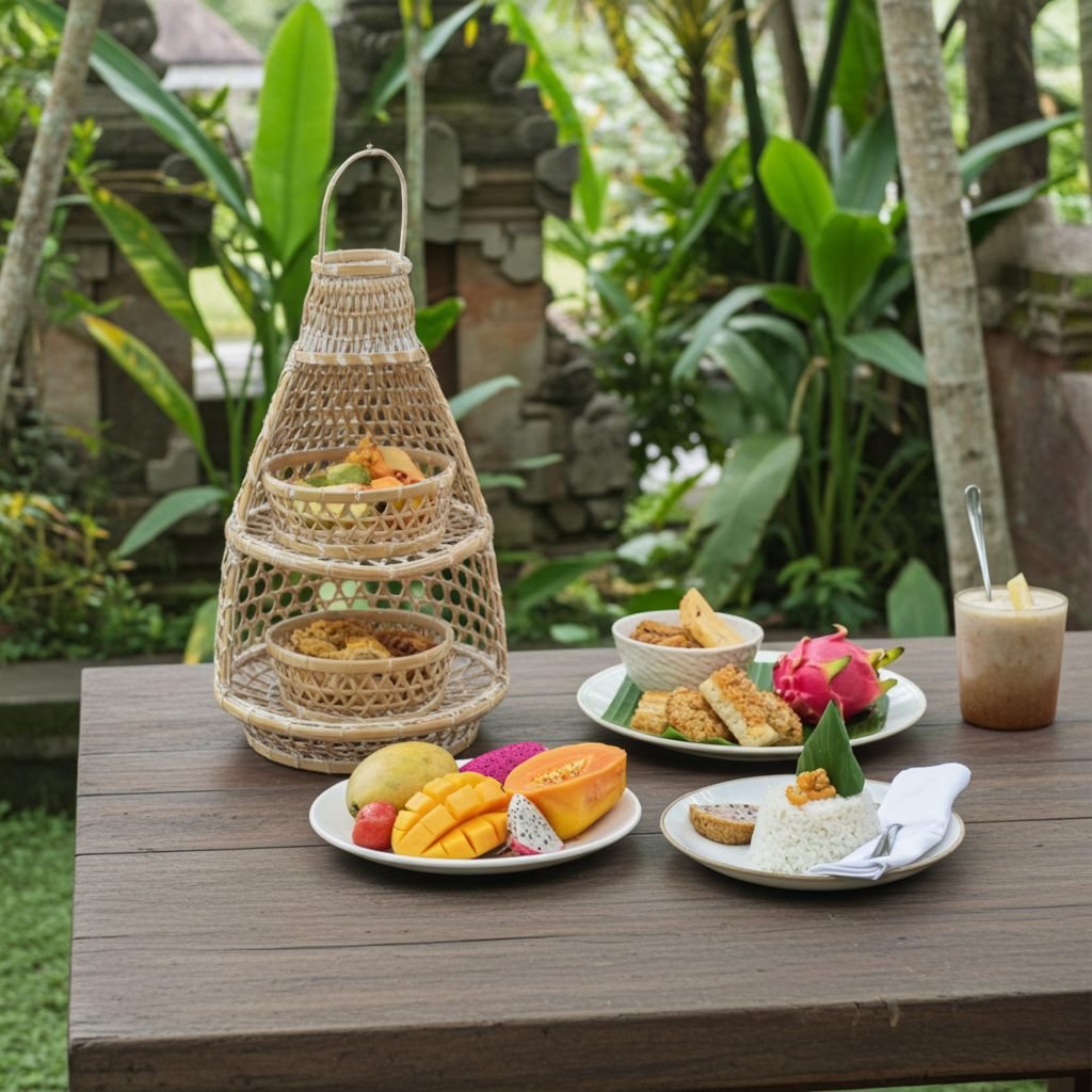 Decorative tiered white washed basket