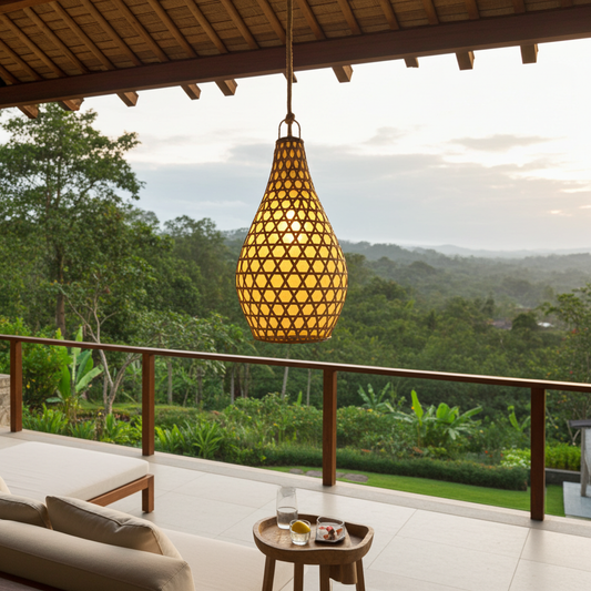 Candeeiro de teto em formato de lanterna. Modelo Bulbul