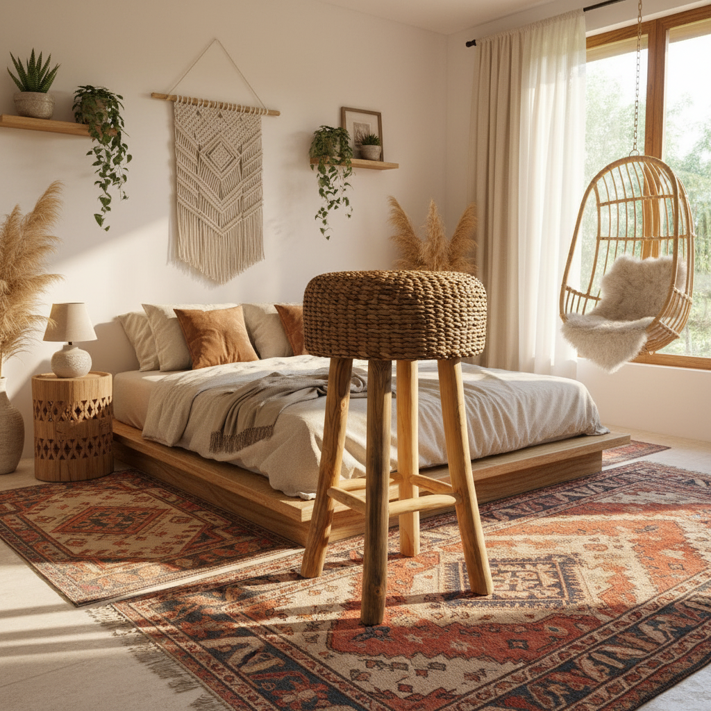 Woven Water Hyacinth Bar Stool Model Pangabatang