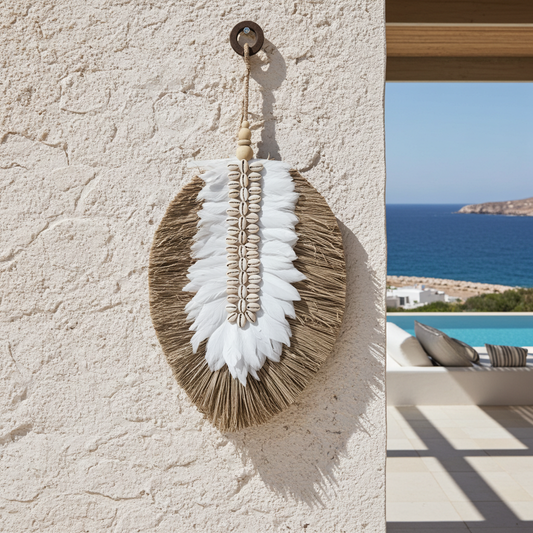 Hoja decorativa de pared hecha a mano. Modelo Batu