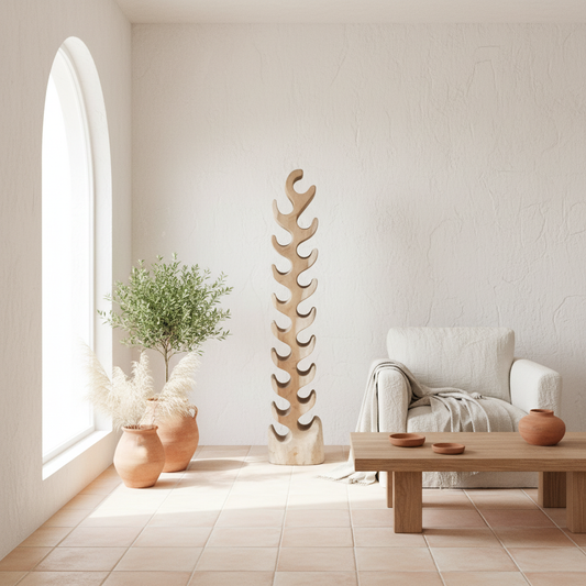 130cm tall Suar Wooden Winerack Model Pemana