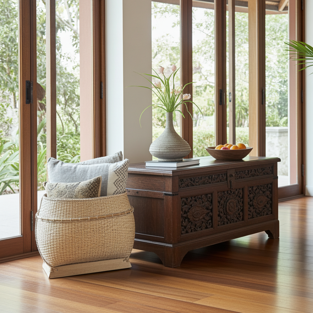 Rattan / bamboo newspaper basket in two colors