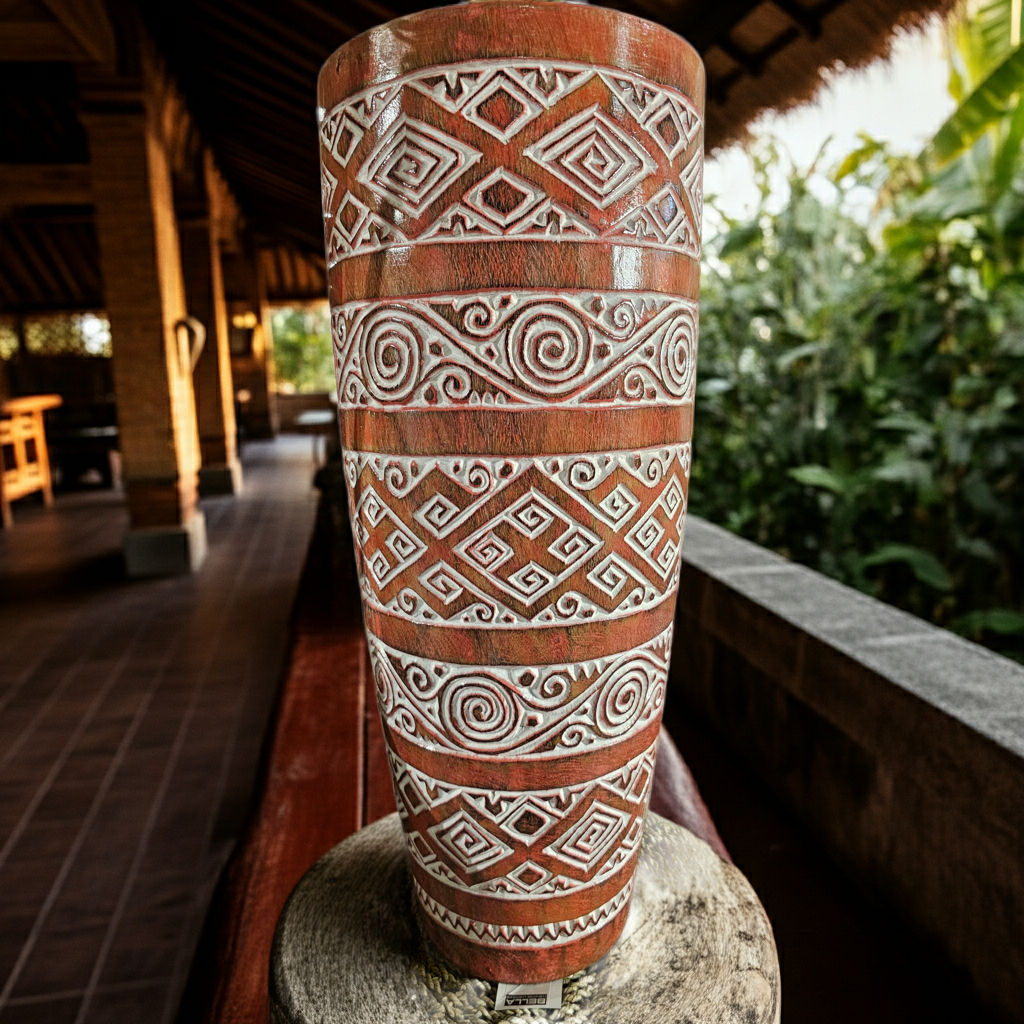 Vaso de madeira Modelo Menui em TRÊS cores