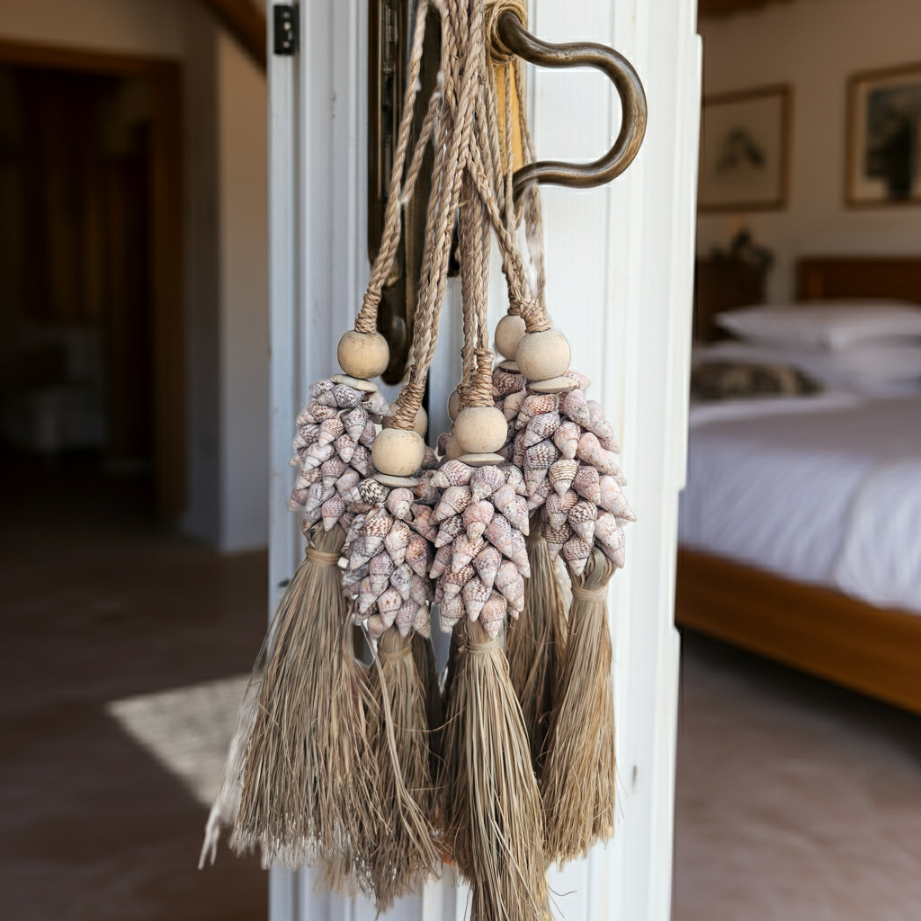 Handmade seashell tassels