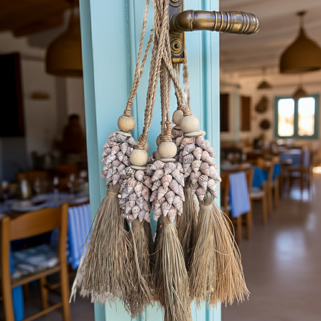 Handmade seashell tassels