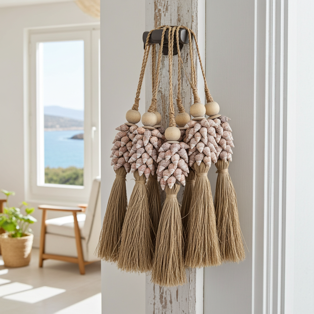 Handmade seashell tassels