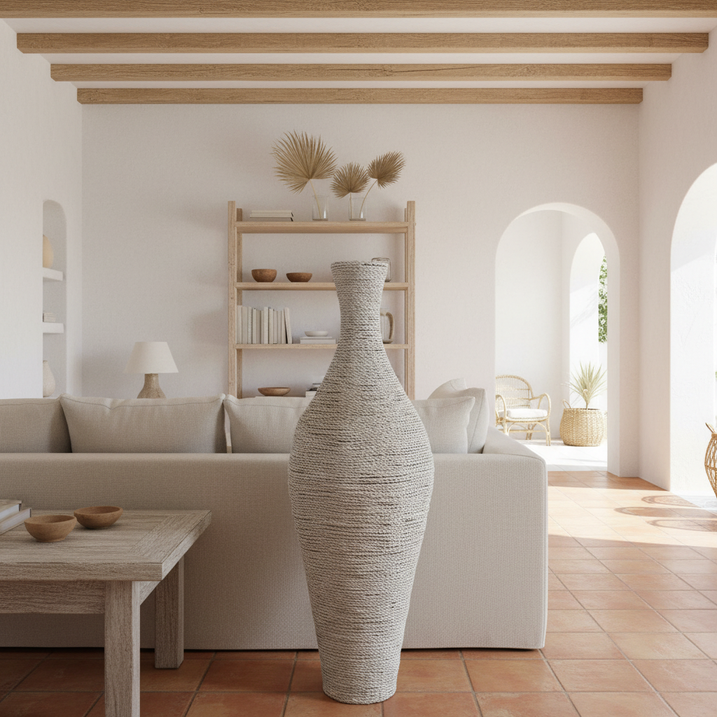 Tall Woven Rattan Floor Vase Model Sipora