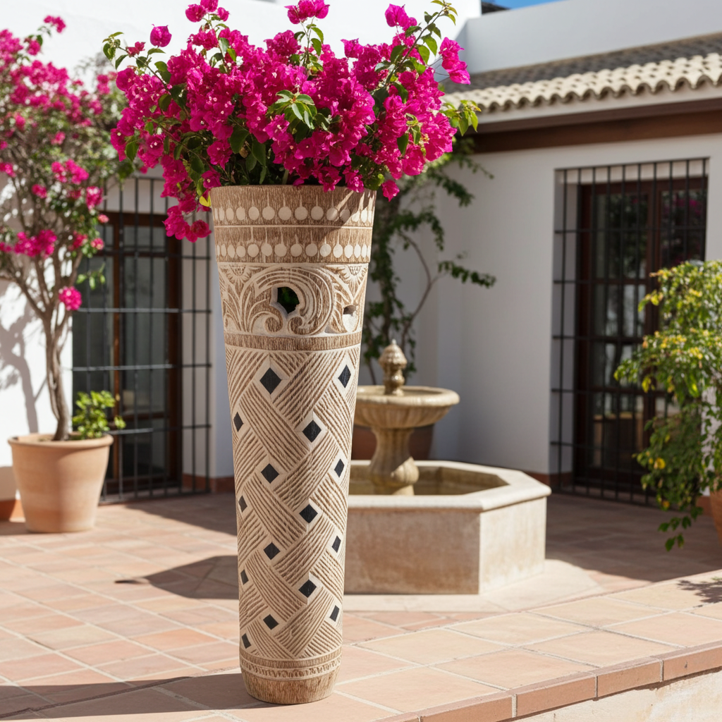 Palm tree trunk vase. Model Singaraja