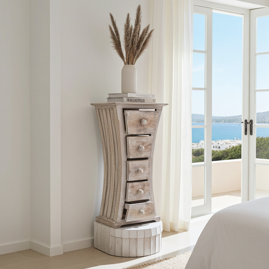 Gabinete con forma de reloj de arena