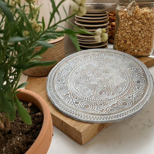 Timorese tribal style handcarved plate