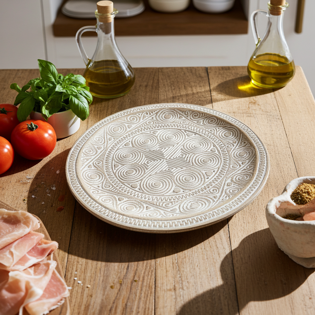 Timorese tribal style handcarved plate