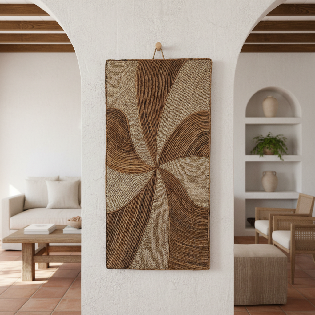 Woven Seagrass Floral Wall Panel Model Arborek
