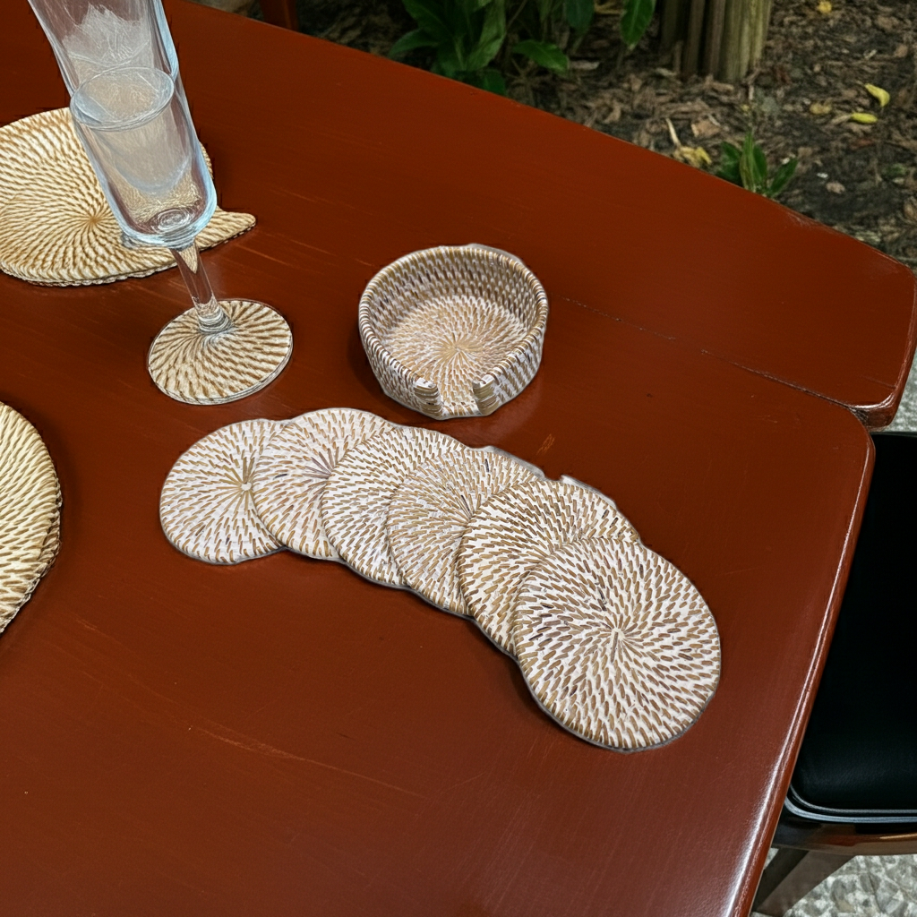 Set of 6 coastersin two colors. Model Tosi