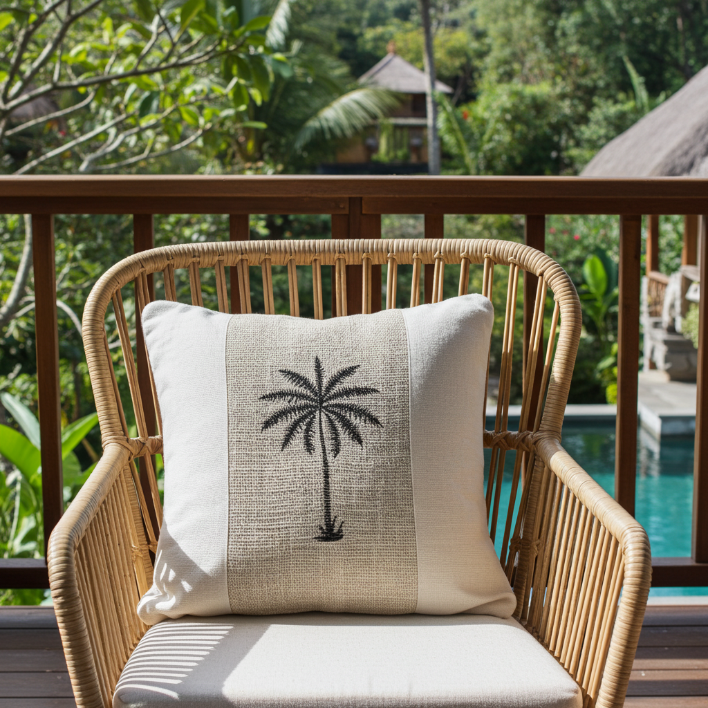 Pillowcover Black Palm design  40x40