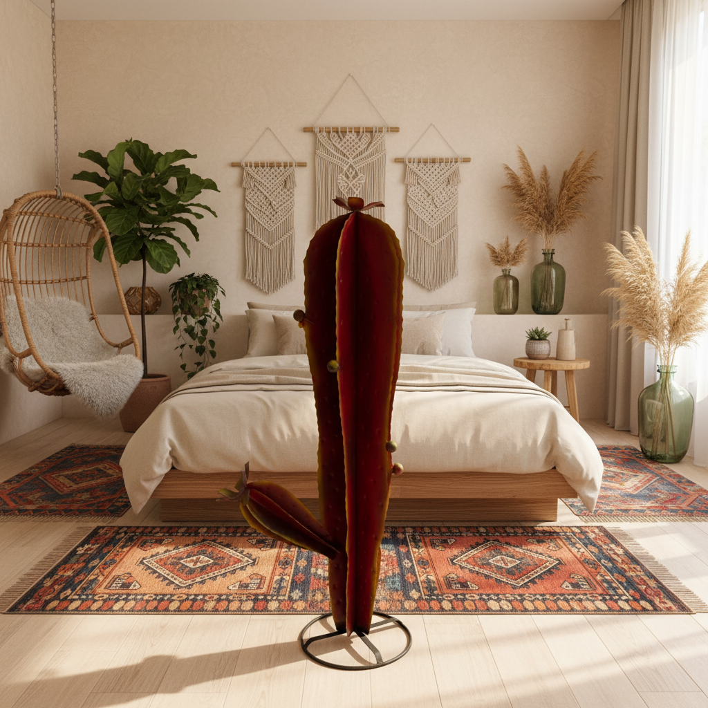 Tall Metal Cactus Floor Sculpture Model Gag