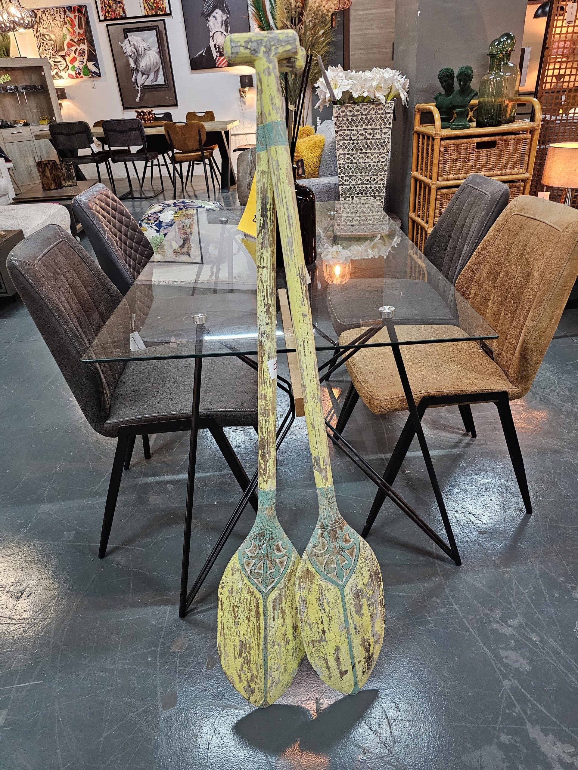 Decorative wooden oars