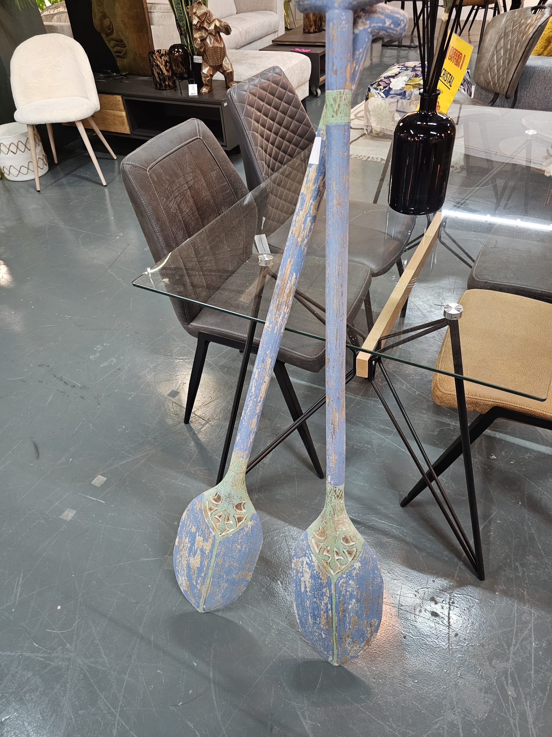 Decorative wooden oars