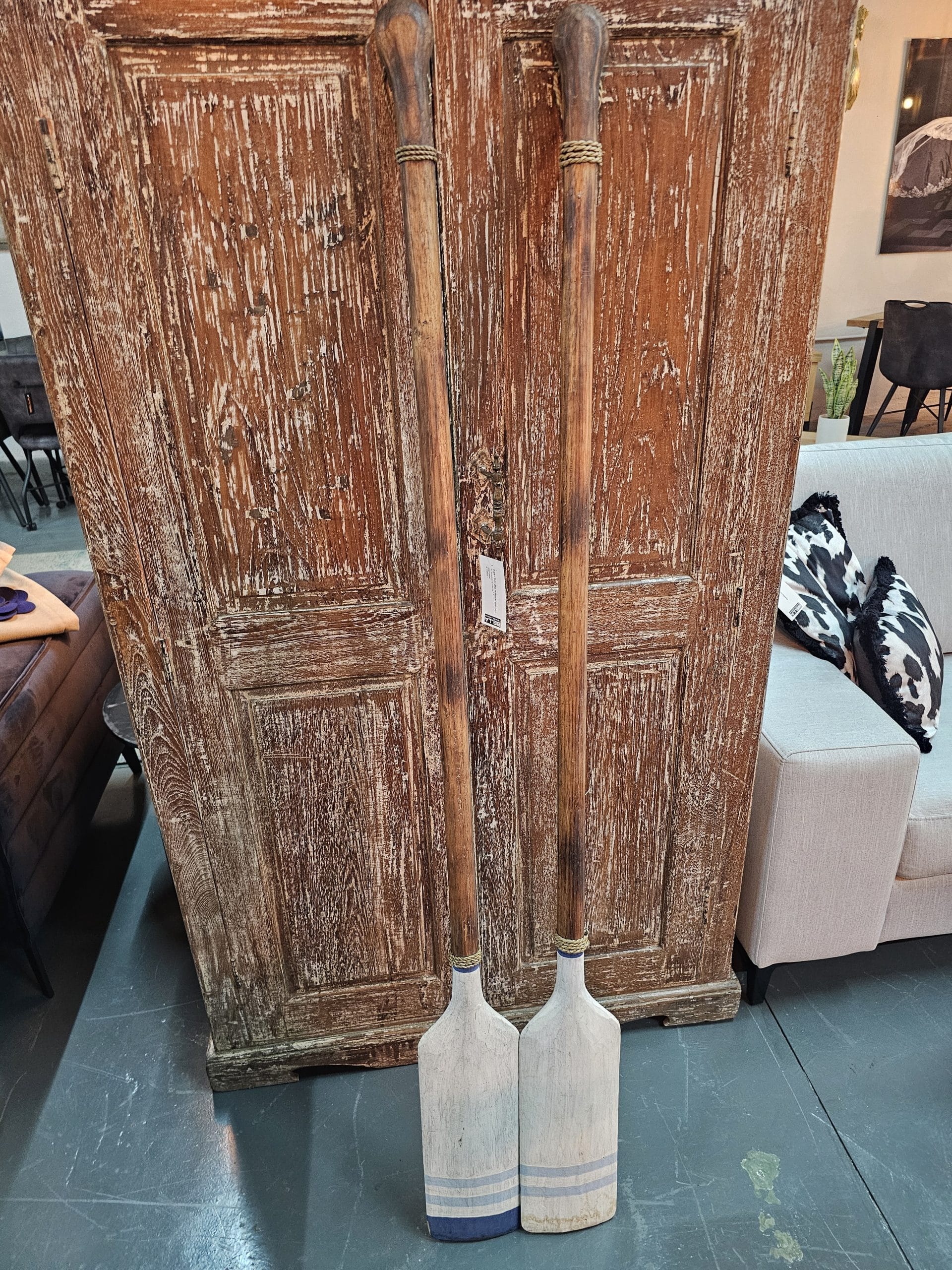 Decorative wooden oars