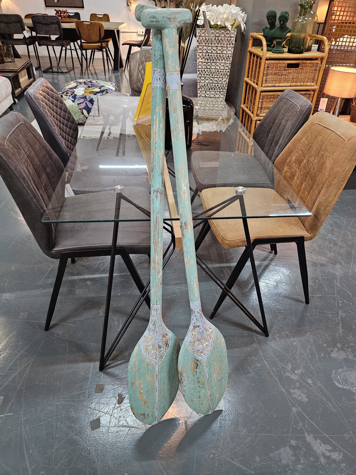 Decorative wooden oars