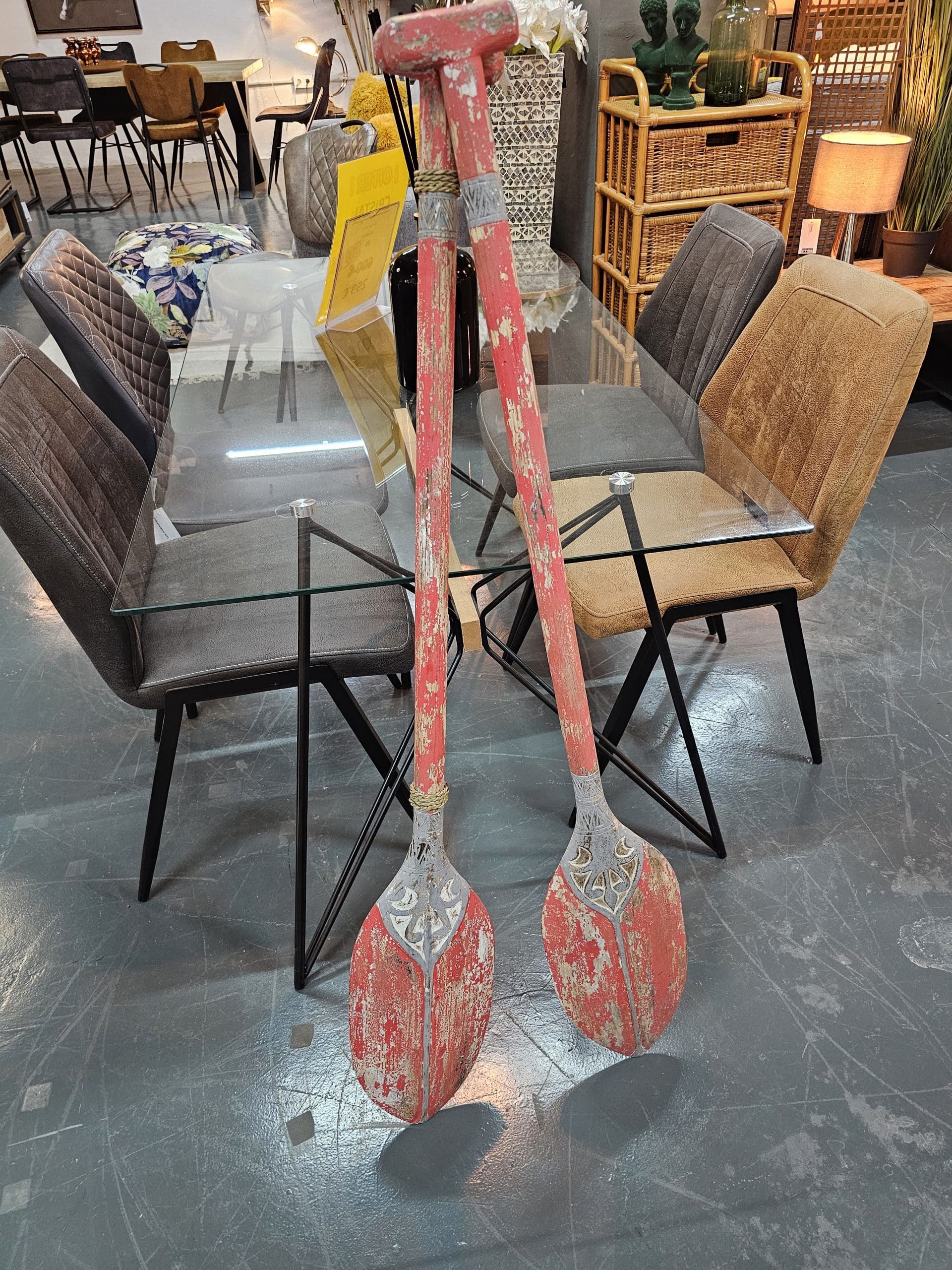 Decorative wooden oars