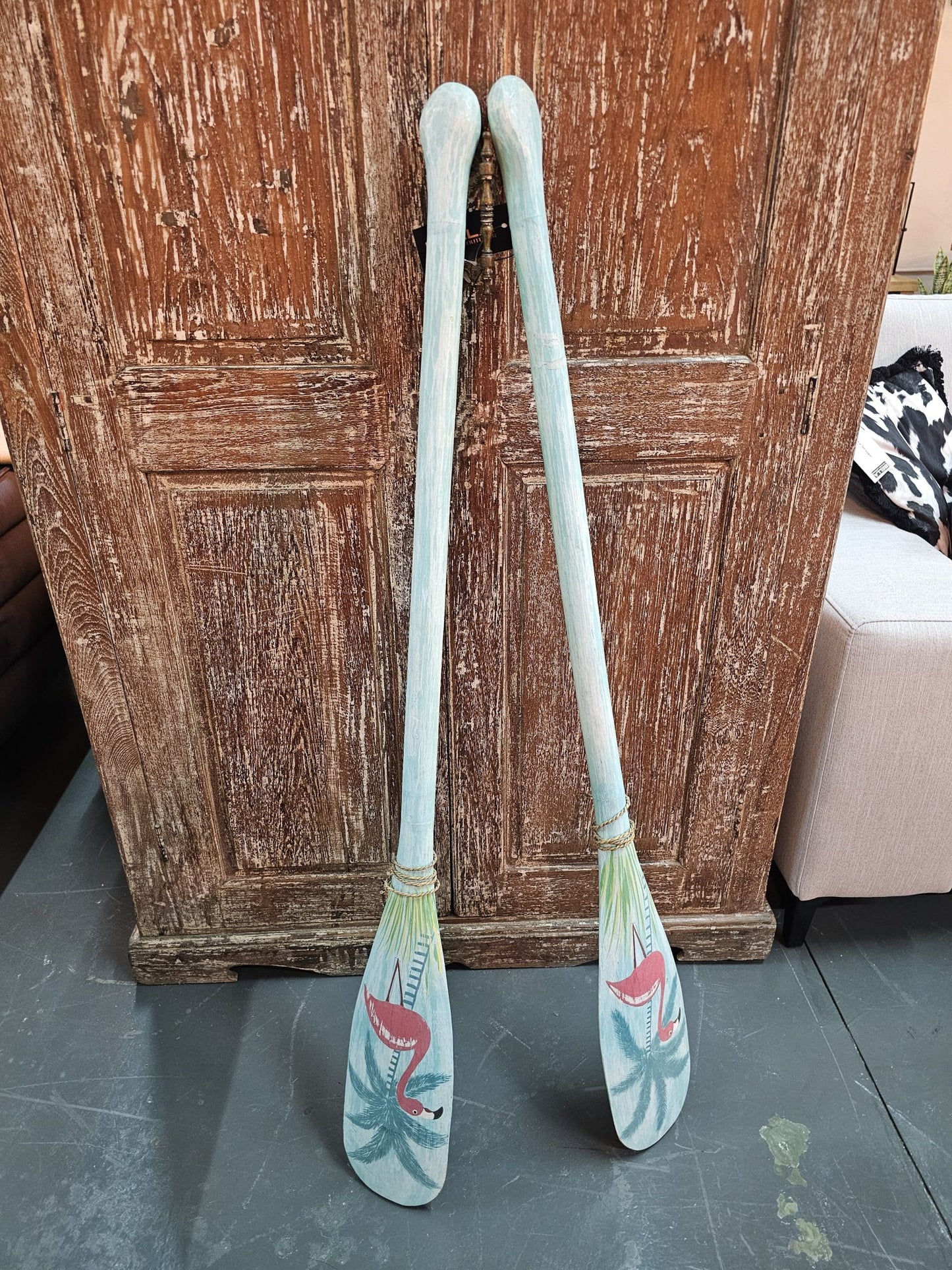 Decorative wooden oars