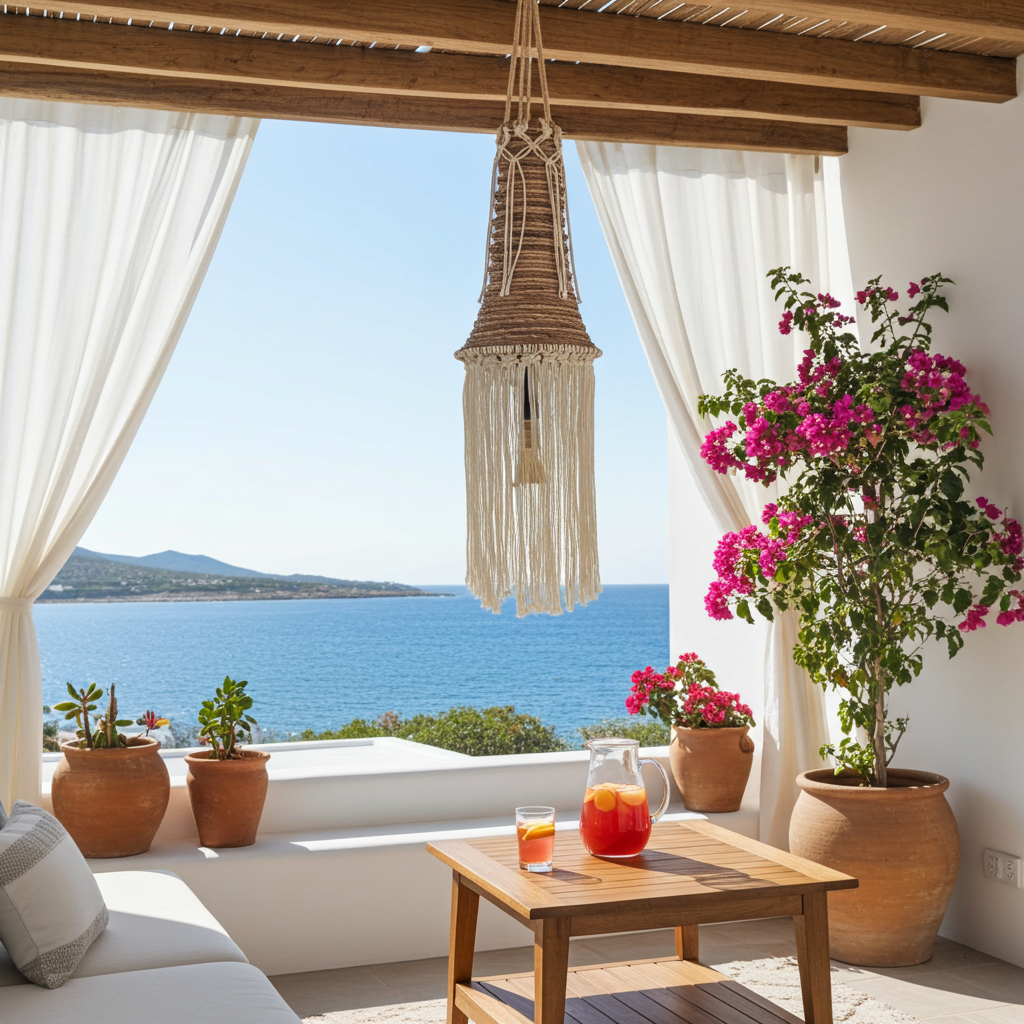 Hanging lamp with cotton Model Bayangan