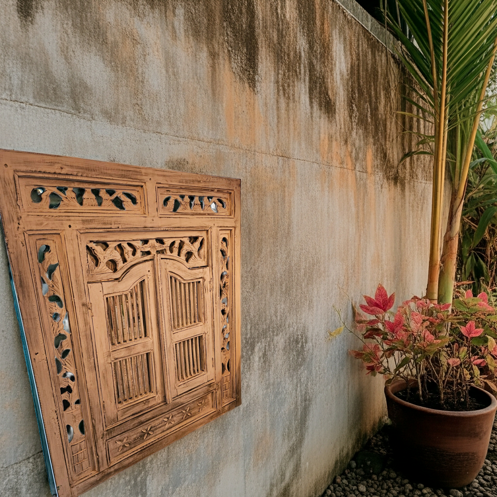 Espejo balinés hecho a mano Modelo Praya, Tres colores