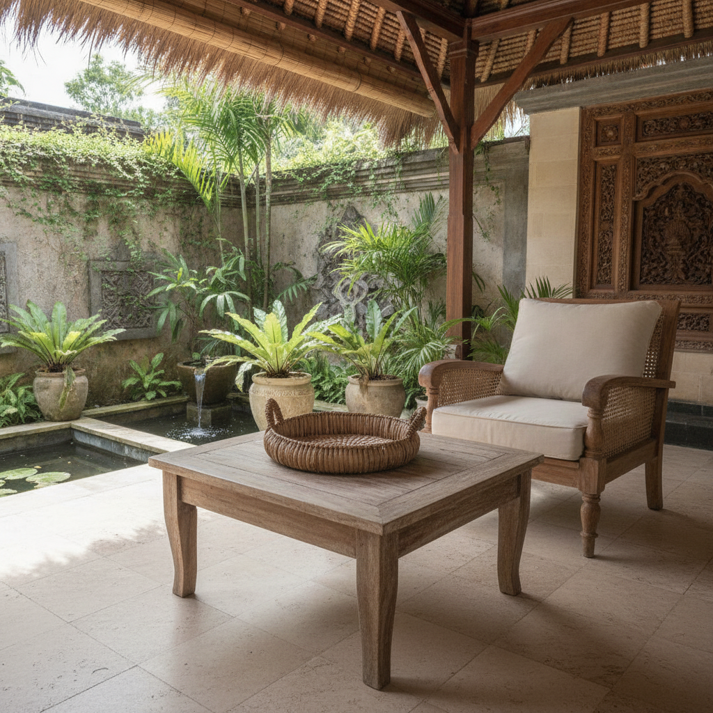 Round Woven Rattan Decorative Tray Model Opak