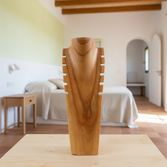 Sculptural Wooden Necklace Display Stand Model Trawangan