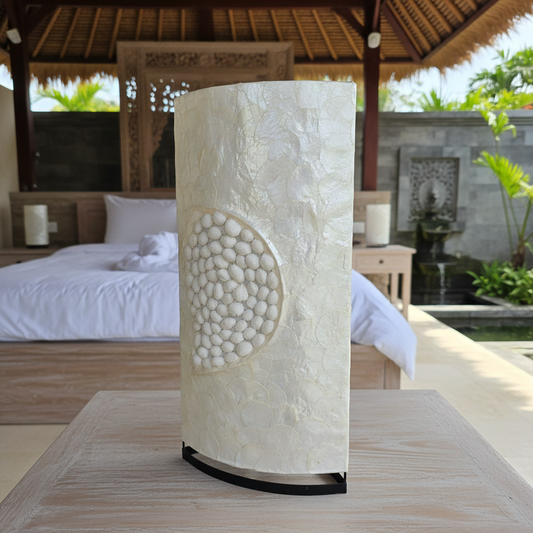 Capiz Shell Circle Table Lamp Model Bengkalis