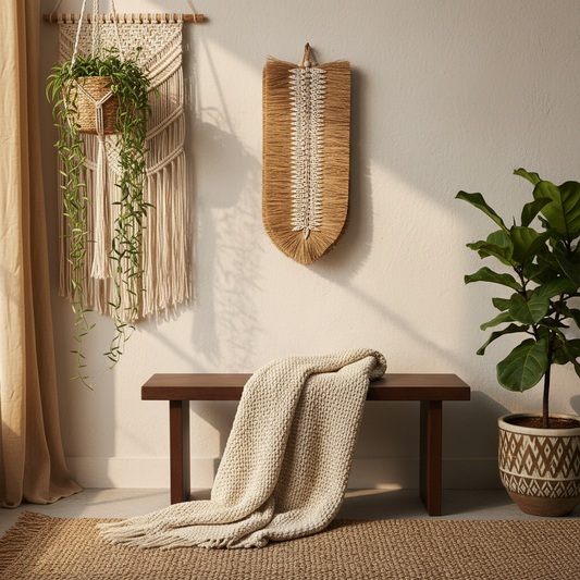Modelo de Painel de Parede em Fibra Natural Entrançada Rupat