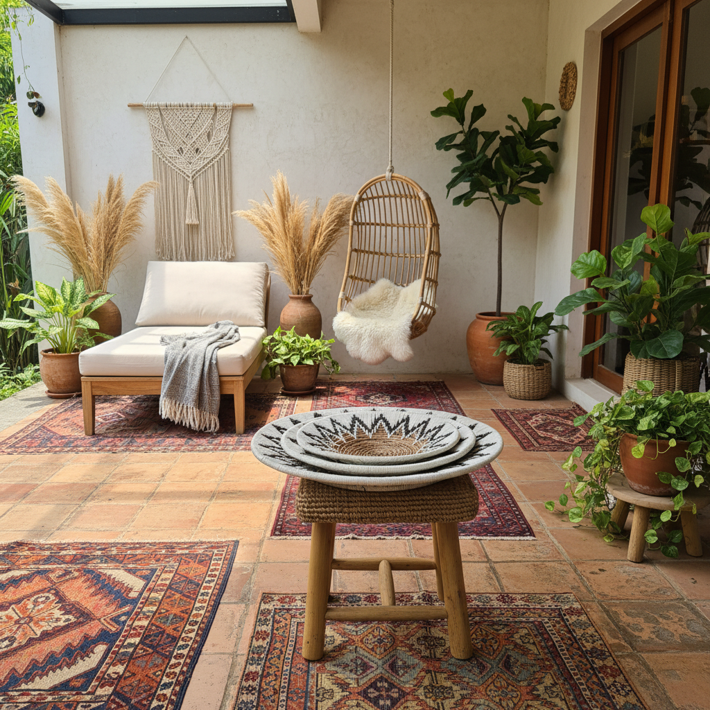 Prato Decorativo de Parede em Rattan Entrançado Modelo Pini