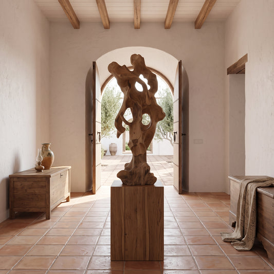 Freeform Suar Wood Sculptural Deco Piece Model Biaro
