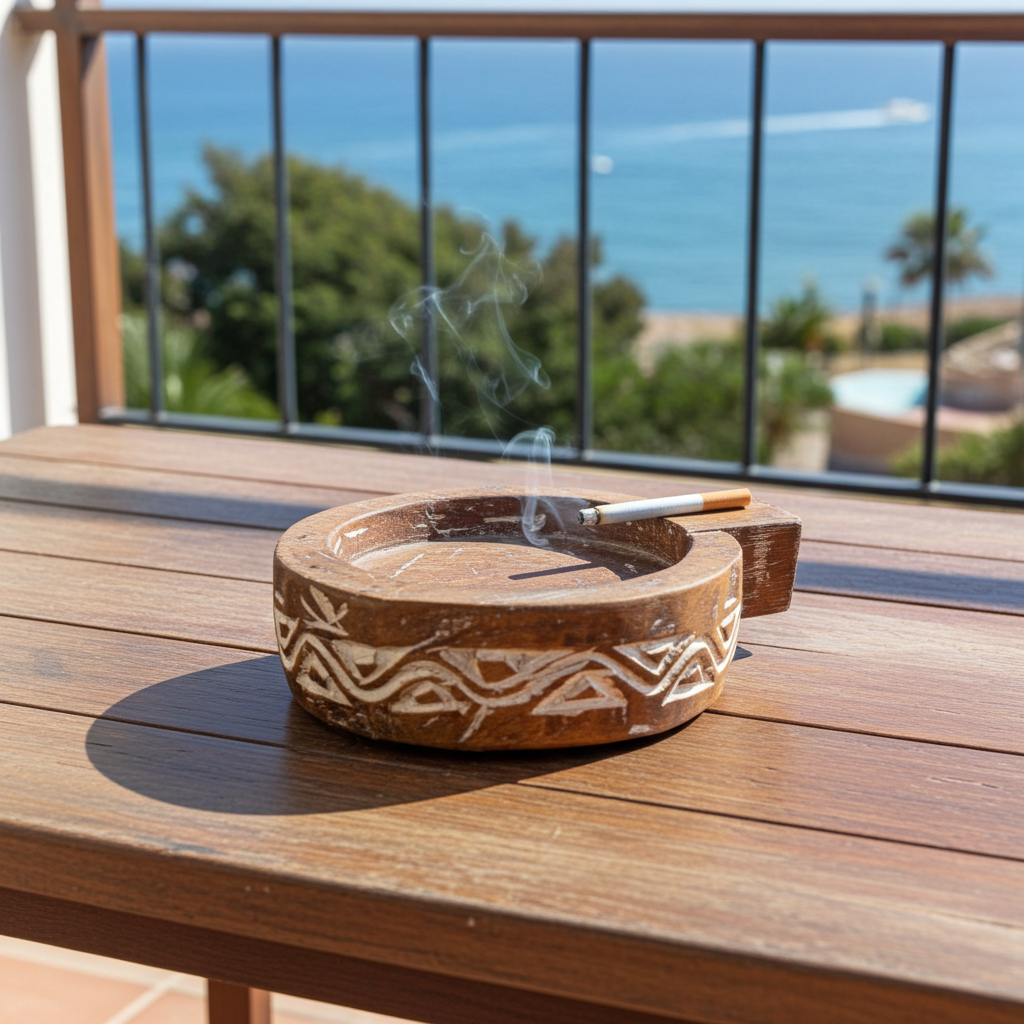 Ashtray decorated with a timor style carving