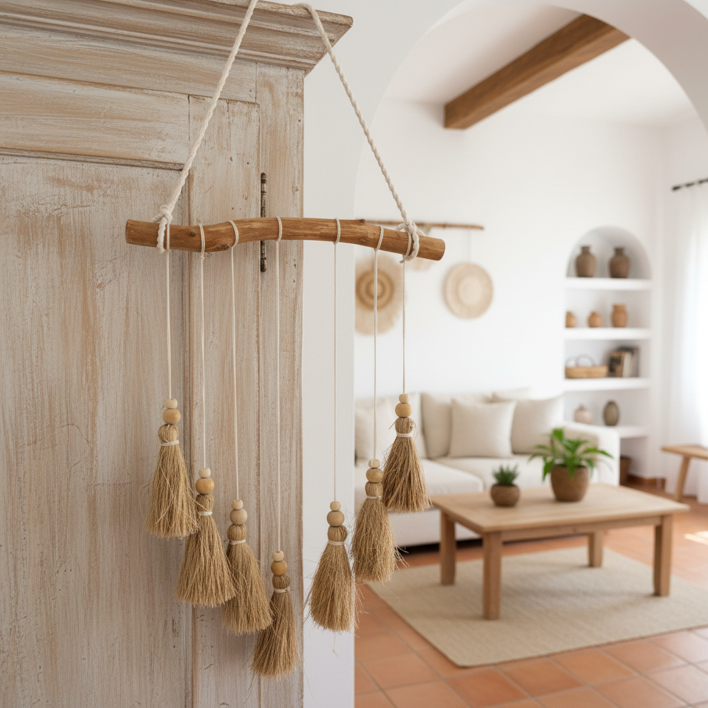 Driftwood Wall Hanging Natural Tassels Model Nain
