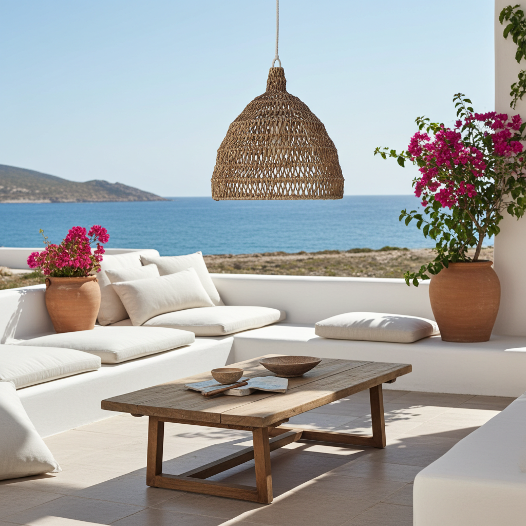 Rattan hanglamp 50cm. Model Corong