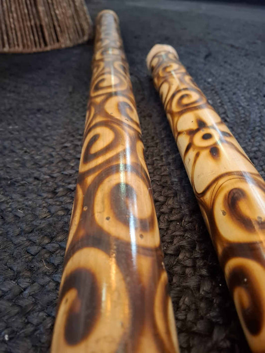 Decorated bamboo rainpipe