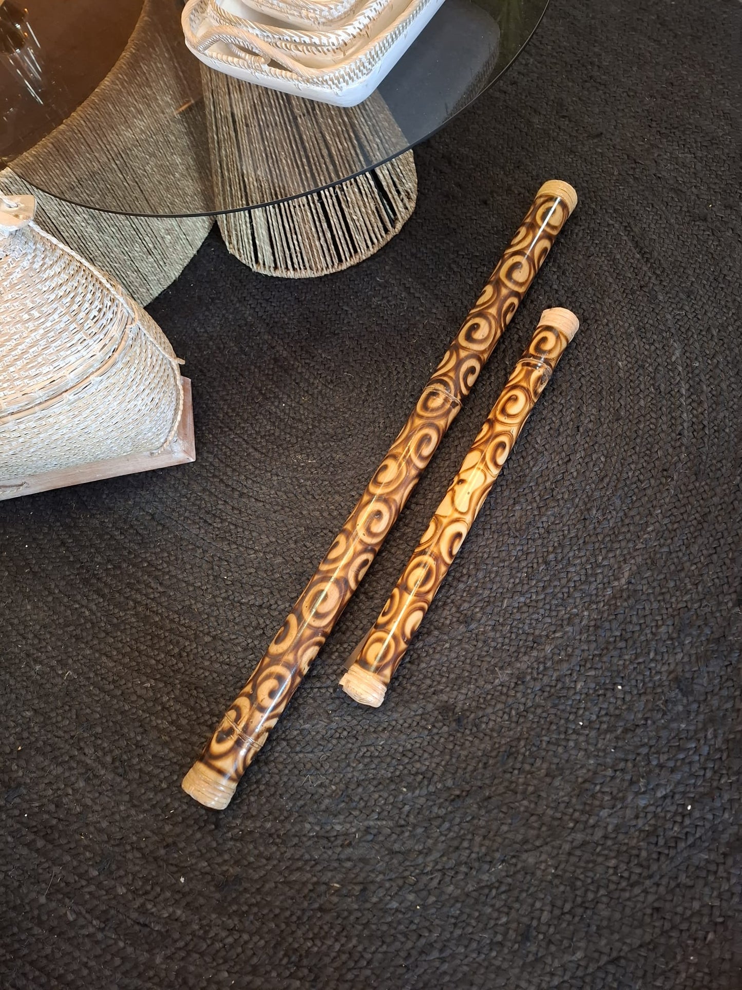Decorated bamboo rainpipe