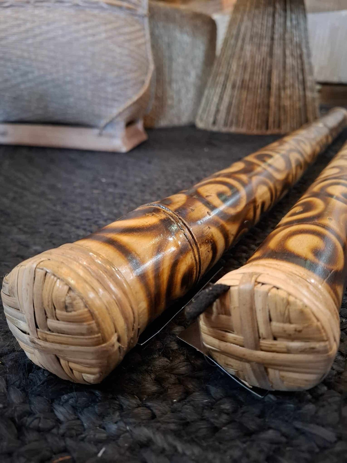 Decorated bamboo rainpipe