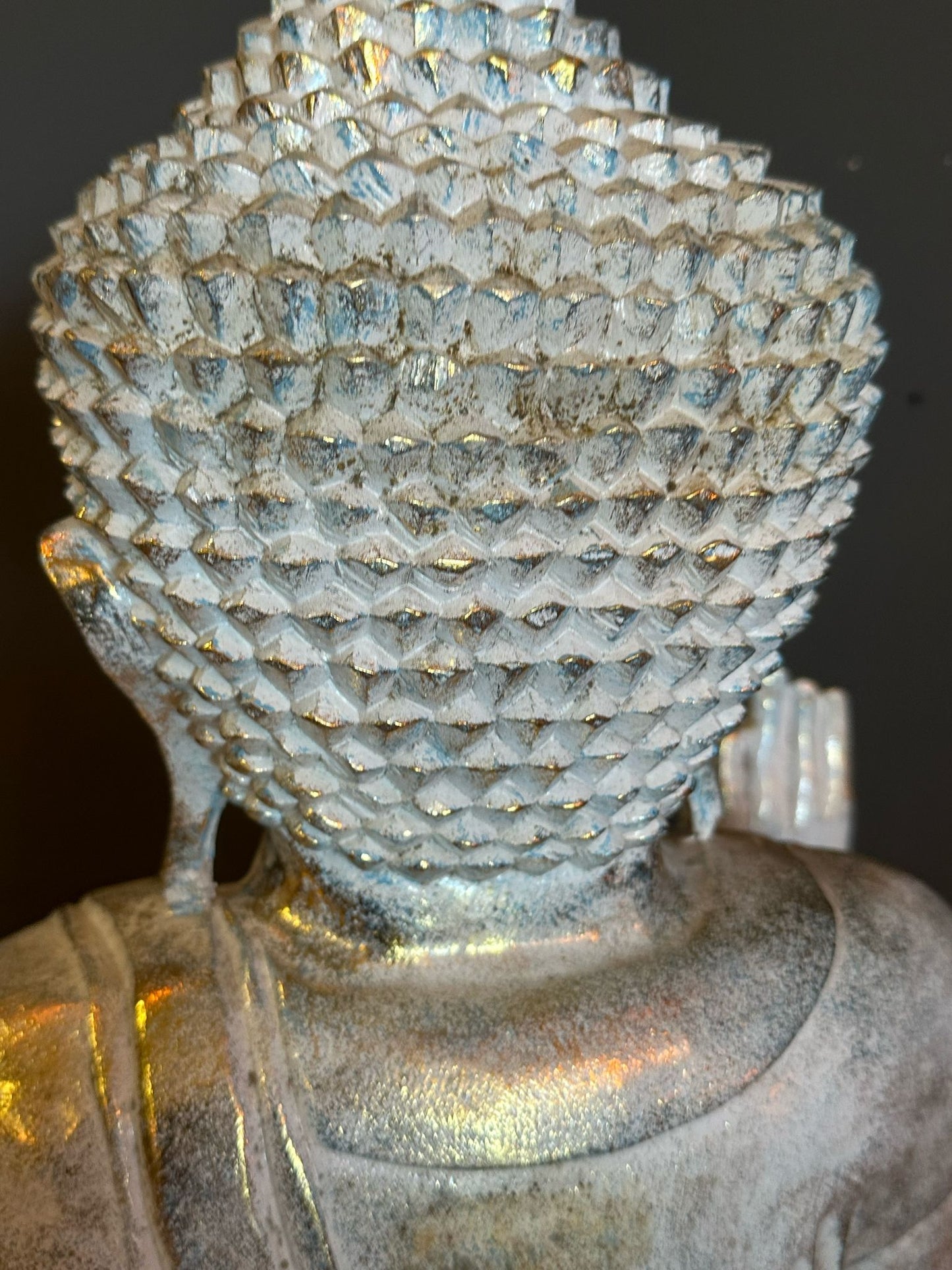 White gold Buddha 60cm