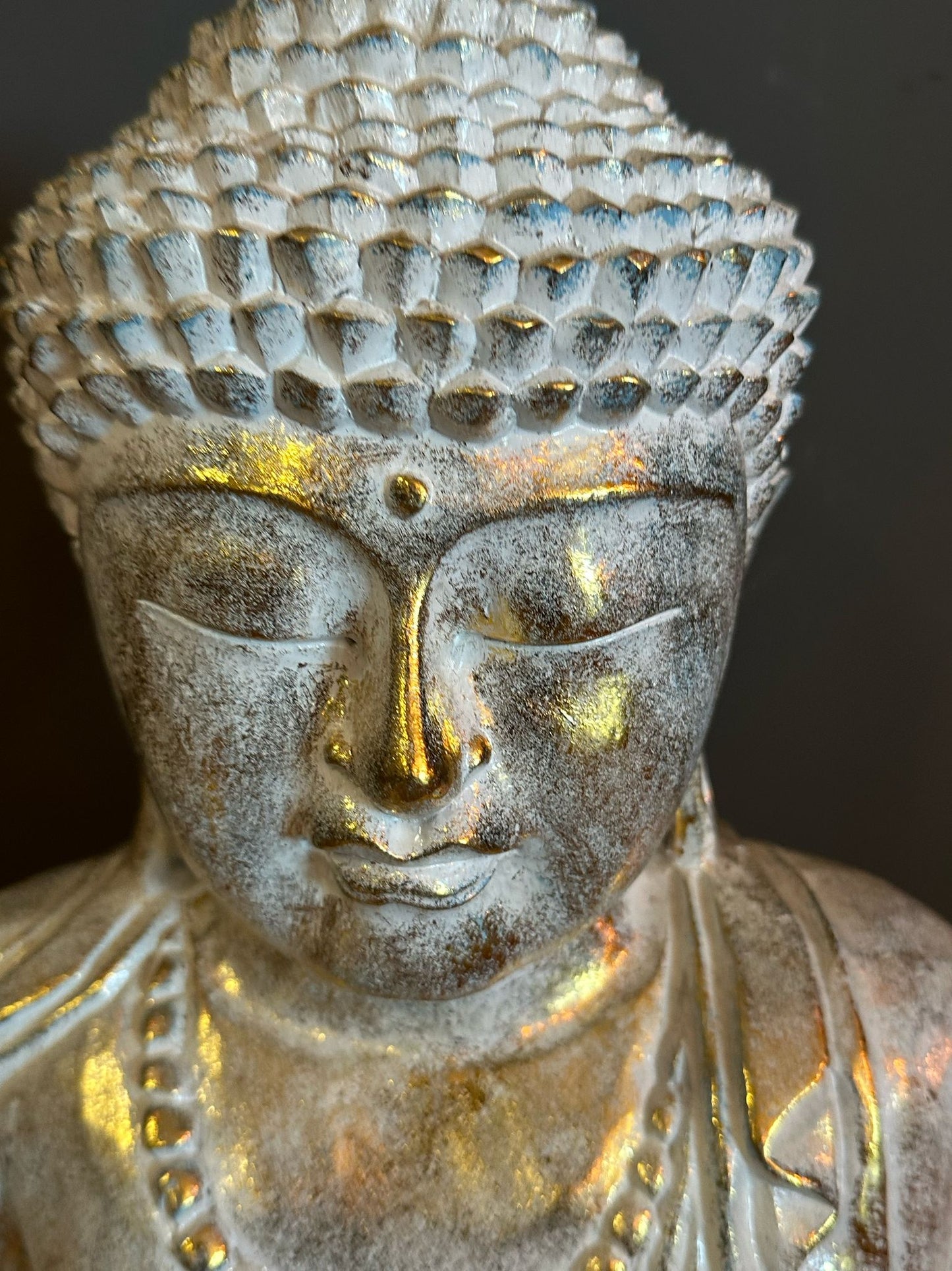 White gold Buddha 60cm