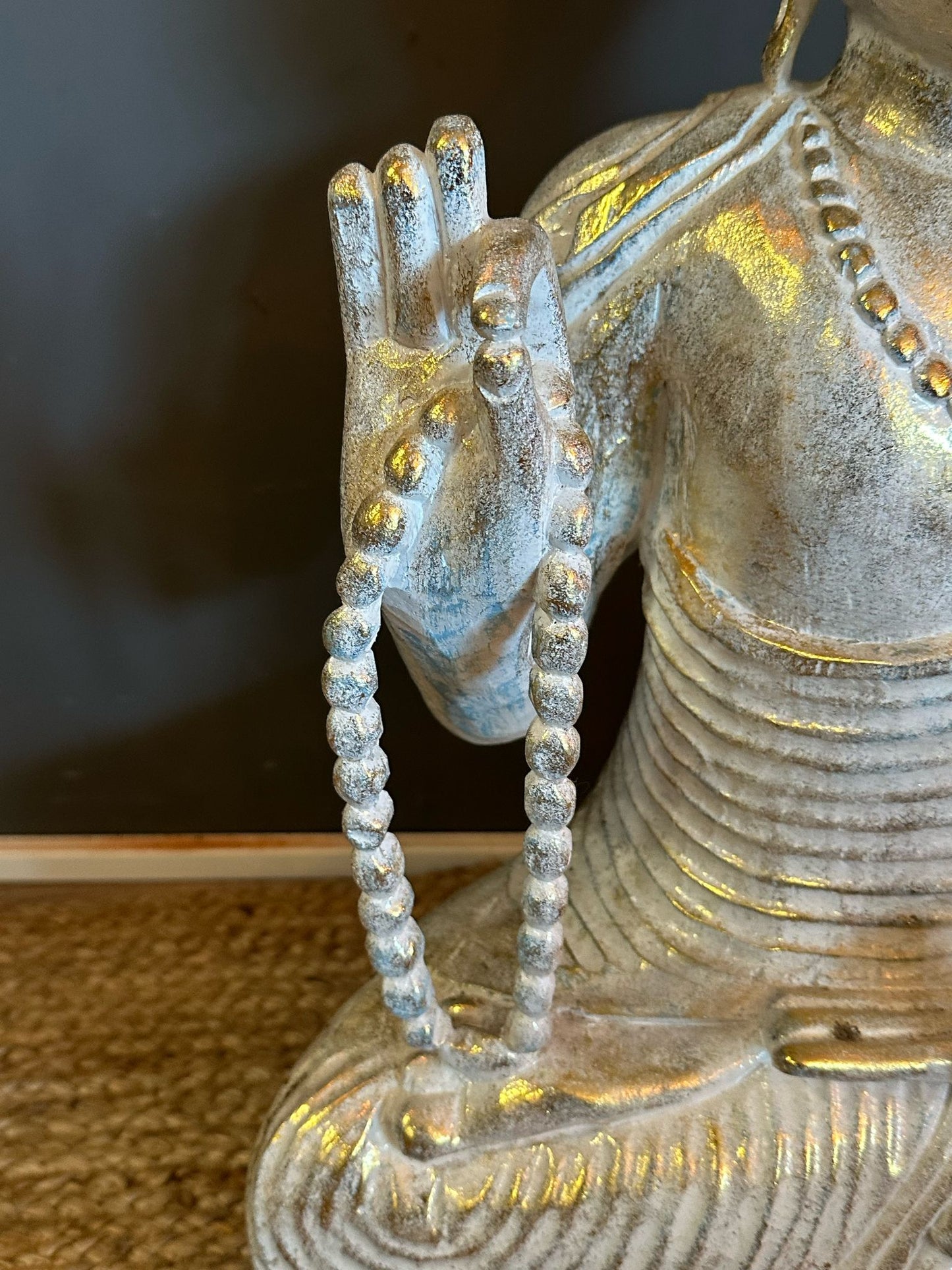 White gold Buddha 60cm