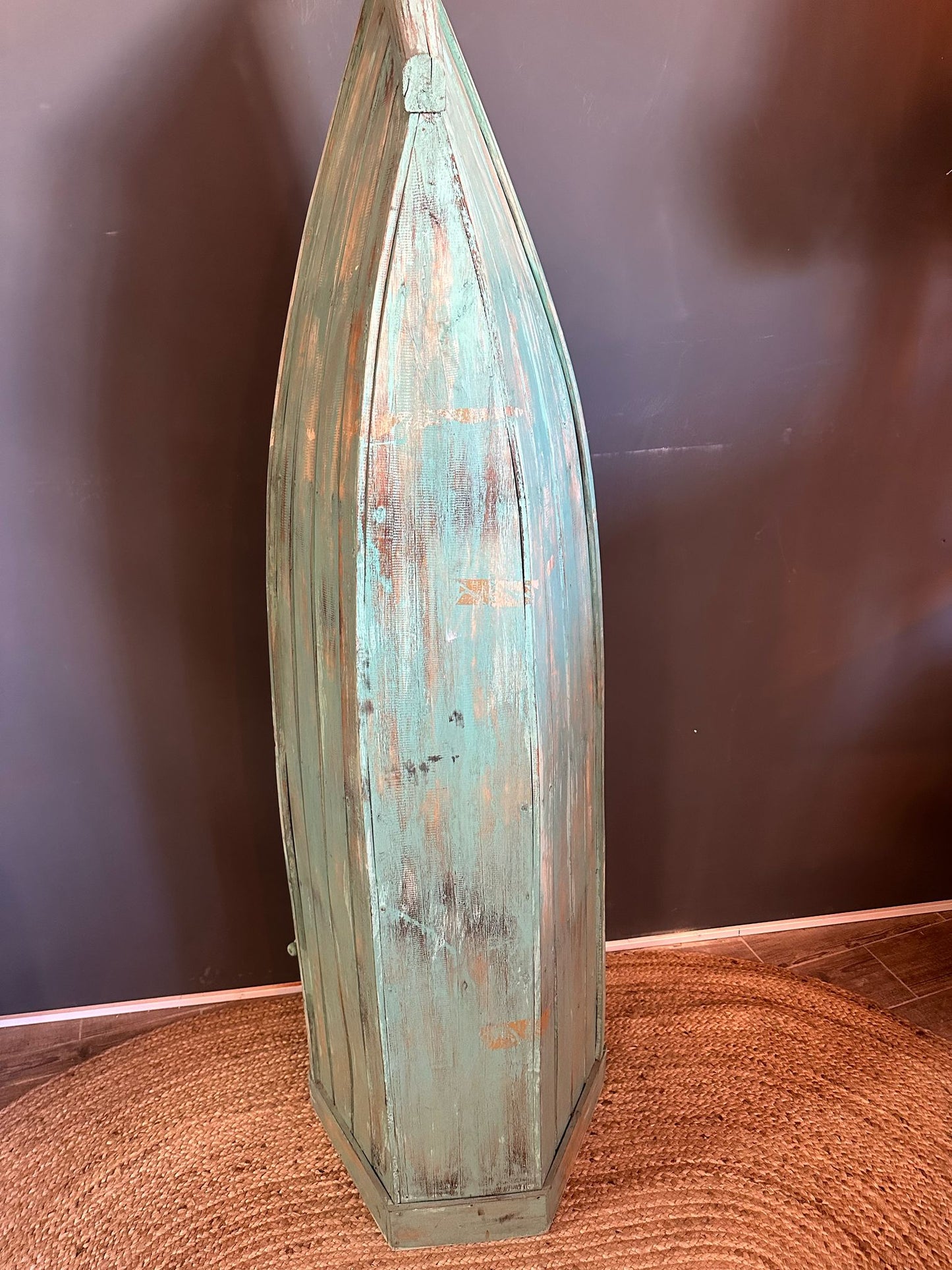 Boat shaped cabinet color green