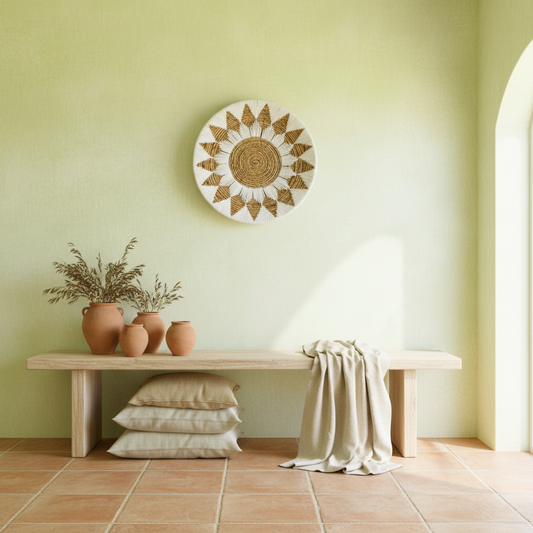 Decoração de Parede em Macramé de Algodão Boho Modelo Serutu