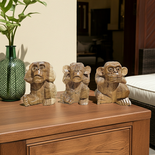 Set of 3 See no evil, hear no evil monkeys