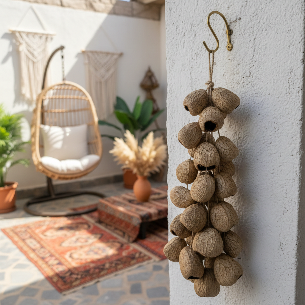 Decoração Suspensa para Porta de Nozes de Pangi Modelo Untung Jawa