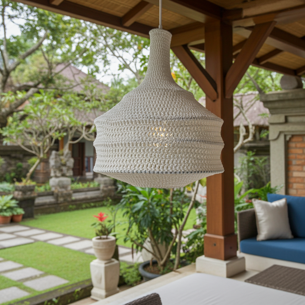 Lámpara colgante farol de algodón. modelo tomok